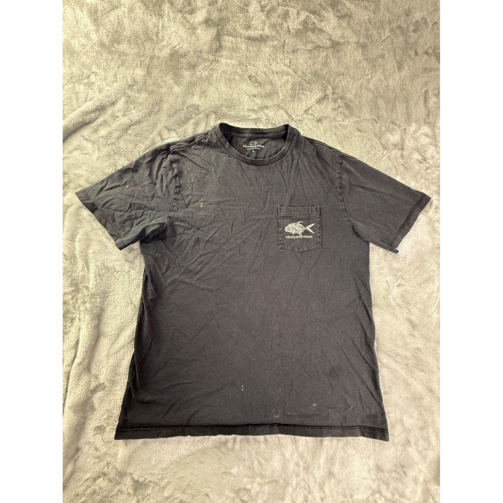 Vineyard Vines T-Shirt Mens L Black Crew Neck Short Sleeve